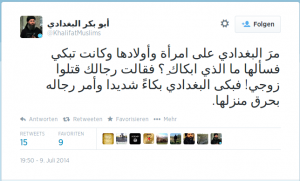 Tweet von Abu Bakr al-Baghdadi