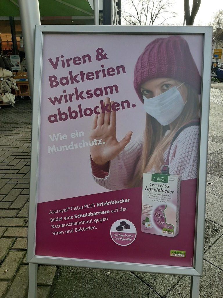 Werbeplakat für Alsiroyal Cistus Plus Infektblocker - Lutschpastillen